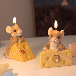 3D lindo ratón vela molde DIY yeso escultura adornos resina molde queso Mousse pastel hornear moldes - Product Image 5
