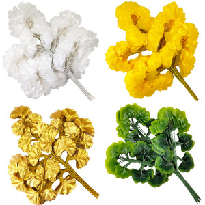 Lot de feuilles artificielles de Ginkgo 30cm-100cm, décoration florale en soie pour projets de centres commerciaux - Product Image 1