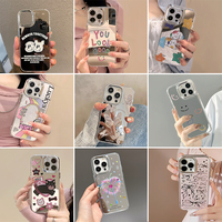 Miroir de Maquillage Papillon de Luxe et Coque de Téléphone Portable pour iPhone 17 Air 17 16 15 Pro/Pro Max, Pochette d'Accessoires Pratique