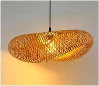Lampe tissée naturelle antique faite à la main éclairage décoratif lampe en bambou en bois lustres éclairés suspension en rotin créatif