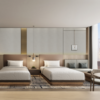 Ensemble de meubles de chambre à coucher de luxe en bois, taille king, meubles d'hôtel commerciaux, ensemble de salle à manger 5 étoiles, services de design d'intérieur