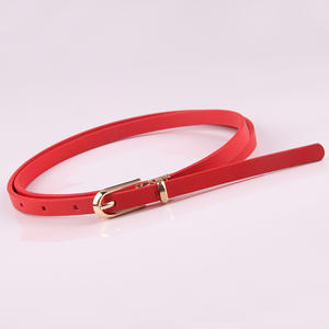 Sabuk wanita modis hitam biru putih merah muda merah ikat pinggang <span class=keywords><strong>Skinny</strong></span> tipis Pin gesper sabuk dapat disesuaikan - Product Image 3