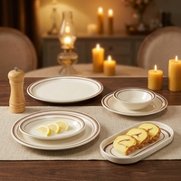 Ensemble de vaisselle ovale en mélamine personnalisé, blanc, sans BPA, de qualité alimentaire, assiettes pour la maison, les hôtels et les restaurants