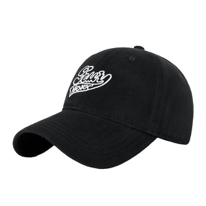 Casquette de baseball unisexe en coton à large bord, protection solaire, chapeau de sport en plein air, couleur unie noire - Product Image 1