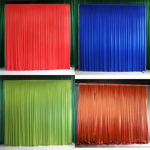Grosir kustom dekorasi pernikahan romantis Satin 100% poliester susu sutra tirai Panel latar belakang kain latar belakang dinding - Product Image 6