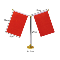 Ensemble de drapeaux de bureau de luxe pour 24 pays Drapeau de bureau américain miniature de 3 pouces par 5 pouces avec poteau noir de 13 pouces