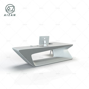 Bureau de bureau blanc moderne, mobilier de bureau personnalisé, design d'intérieur, table de bureau blanche élégante - Product Image 4