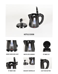 Hervidor Eléctrico <span class=keywords><strong>de</strong></span> Plástico Negro <span class=keywords><strong>de</strong></span> 0.8L <span class=keywords><strong>para</strong></span> Hotel, con Certificación CE, <span class=keywords><strong>para</strong></span> Habitaciones <span class=keywords><strong>de</strong></span> Hotel - Product Image 2