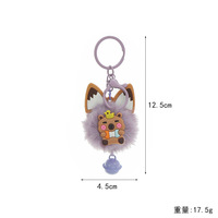 Vente en gros de breloques de sac en peluche mignonnes en forme d'oreilles de chat, clochettes et balles en peluche, porte-clés en peluche Kapibara, autres cadeaux pour les 5-7 ans, Noël