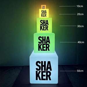 Lámpara LED Cúbica Decorativa con Logotipo Personalizado, Luz Nocturna con Control Remoto, Lámpara de Mesa con Número de Mesa para Restaurante - Product Image 4