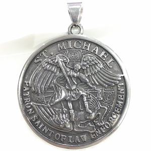 <span class=keywords><strong>Christopher</strong></span> Michael Archangel medali baja tahan karat liontin antik klasik santo pelindung untuk pria Aksesori agama Kristen - Product Image 6