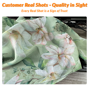 ムスリム女性用プリントシフォンヒジャブ エレガントな流れるようなヘッドスカーフ 日常着に - Product Image 4