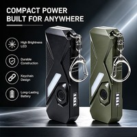 Mini EDC Schlüsselanhänger-Taschenlampe für Outdoor-Camping Notfall Wiederaufladbare LED-Taschenleuchte mit UV RGB XTE COB Magnet-Clip Typ C