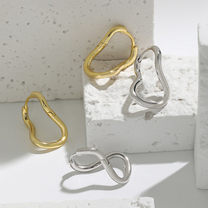 Wuqie Simple Design 18K Gold Plated Sterling <strong>Silver</strong> 8 Shaped Hoop <strong>Earrings</strong> <strong>Infinity</strong> <strong>Earrings</strong> for Women - Product Image 3