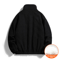 Blouson matelassé personnalisé pour homme en polaire, entièrement zippé, à col montant, chaud, décontracté, coupe ample, pour l'hiver