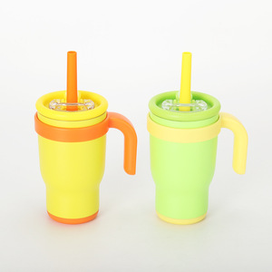 Stainless Steel Tumbler 14oz <b>Double</b> <b>Wall</b> Vacuum Insulated Travel <b>Mug</b> With Handle For Outdoor Use - Product Image 2
