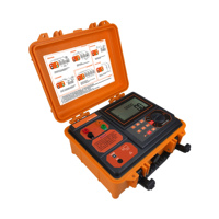 Testeur de résistance à la terre multifonction à double pince 0,000 à 200 kOhm, résistivité du sol 0,001 V à 600 V, 4 fils, boîtier 200 kg, USB