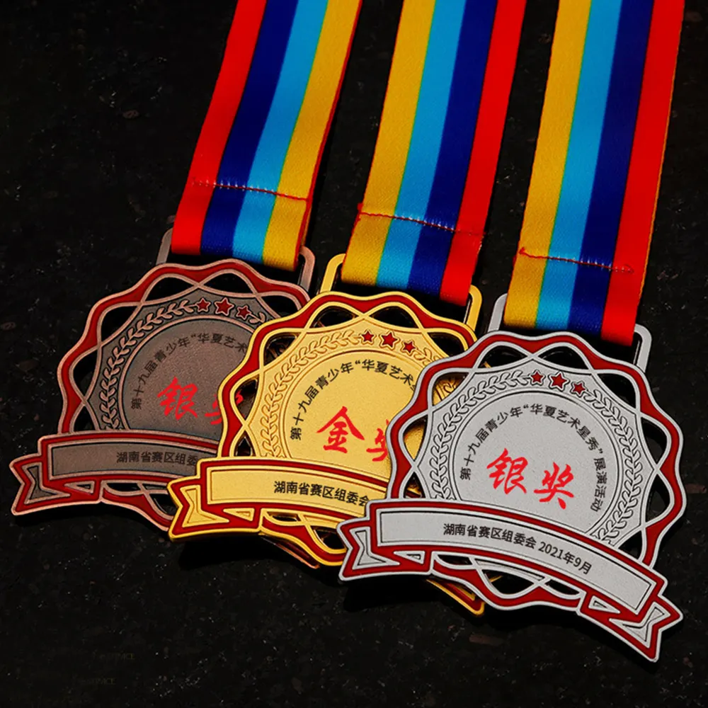 Medalha de esporte de escalada com logotipo 3D de liga de zinco personalizada, medalha de prêmio em corrida, luta livre e escalada