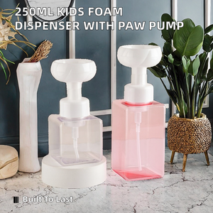 Flacon vide en PET de 250 ml pour shampoing, lotion, désinfectant pour les mains et les cheveux pour enfants, distributeur de mousse pour perruques, avec pompe pulvérisatrice et bouchon à vis, motif fleur PAW - Product Image 2