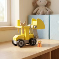 Juguete de Madera de Simulación de Coche de Ingeniería, Vehículo de Juego para Niños de 0 a 6 Años, Unisex, Regalo de Cumpleaños Perfecto, Personalizable