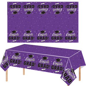 Purple Graduation Party Decoration Set Class of 2026 Tablecloth Banner <b>Balloons</b> Photo Backdrop Easy Assemble - Product Image 5
