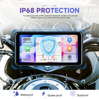 Podofo 6.25'' Moto Portable Sans Fil Carplay Android Auto Caméra Arrière + Avant Détection de Pression pour Motoneiges et VTT