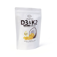 Sachet d'emballage personnalisé pour capsules de suppléments de vitamines et de protéines, pochette plastique haute barrière refermable avec fermeture éclair, format stand-up