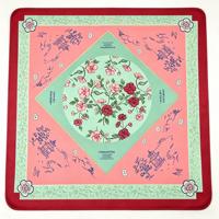 Tapis de jeu de Mahjong carré, motif floral vintage lavande, antidérapant, en caoutchouc, pliable, durable, portable, doux et insonorisant