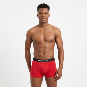 Calzoncillos bóxer y slips personalizados de fábrica para hombre con logotipo personalizado en la cintura, estampado sin costuras, tejido clásico, cómodo, de algodón y spandex. - Product Image 3