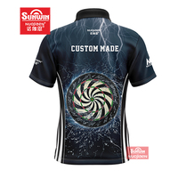 Camisa de dardos personalizada para hombre, Jersey de Polo de dardos con cremallera, camisa de Club de dardos de alta calidad, diseños que se ofrecen por sublimación, 5 días