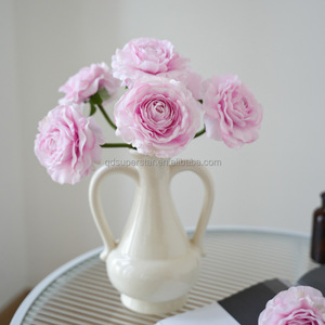 Ranunculas de <span class=keywords><strong>flores</strong></span> artificiales de <span class=keywords><strong>mil</strong></span> capas, <span class=keywords><strong>flores</strong></span> de <span class=keywords><strong>mil</strong></span> capas, ranunculas individuales sin hojas, ranúnculo de color rosa claro - Product Image 1