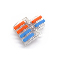Connecteur compact MINI SPL-42 à 2 et 4 fils avec contacts transparents et bornes à broches en cuivre étanches pour alimentation électrique