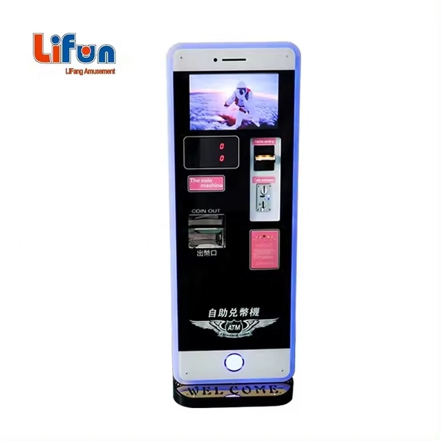 Lifun ATM Token Exchange Game Machine Iphone Style with Bill and Coin Token  Exchange Vending Machine