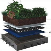 Planche de drainage alvéolée en géocomposite avec tissu filtrant pour sous-sol et toit vert