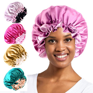 Nuevo Diseño, 100% Seda de Lujo, Doble Capa, Estampado Sólido, Gorros de Diseñador de Primera Calidad para Mujer, Venta al por Mayor para Proteger el Cabello - Product Image 2