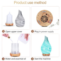 Difusor de Aroma Ultrasónico de Vidrio, Humidificador de Vapor Frío, Recargable, con Control Remoto, 7 Luces LED, Bajo Nivel de Ruido 36dB, Portátil para el Hogar