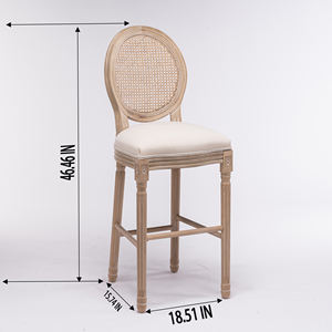 Chaise <span class=keywords><strong>de</strong></span> salle à manger moderne <span class=keywords><strong>style</strong></span> français <span class=keywords><strong>Louis</strong></span> <span class=keywords><strong>XV</strong></span> en bois massif chaise <span class=keywords><strong>de</strong></span> bar antique à dossier rond pour la maison, le <span class=keywords><strong>bureau</strong></span> et l'hôtel - Product Image 3