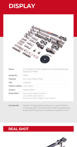 Sistema di Ammortizzazione per Porta Scorrevole Telescopica M978 2+2 con Telaio in Alluminio a Bordo Stretto e Apertura Inversa - Product Image 3