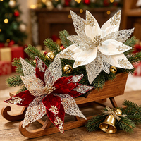 Décorations de Noël 2026 : Fleurs pour sapin de Noël, fournitures personnalisées pour les fêtes de Noël, décoration de mariage, fleurs artificielles