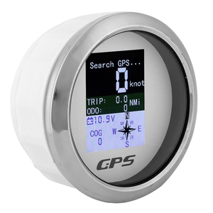 85mm Compteur de vitesse GPS Voiture Bateau Ingénieur Étanchéité inoxydable Jauges numériques Cadran Blanc - Product Image 6