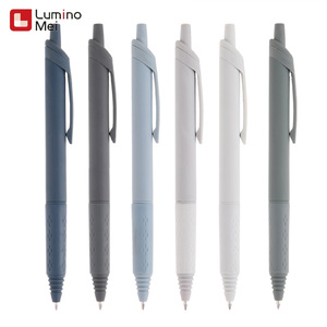 Juego de Bolígrafos de Gel de Plástico en Colores Morandi Azul y Rojo, 6 Colores, Punta Fina de 0.7mm, Escritura Suave, Baja Saturación, Estética Avanzada - Product Image 1