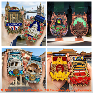 SkyCrafts: Crea la Tua Medaglia Personalizzata per Maratona in Lega di Zinco Placcata Oro con Logo 3D - Product Image 1
