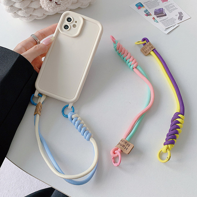 Cute Braided Paracord Wrist Rope DIY Mobile Phone Anti-Lost Short Lanyard With Instructional Video Targeted Usage Phones