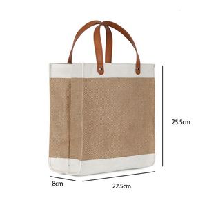 Sac en toile de jute naturelle de haute qualité, sac en jute écologique réutilisable pour le shopping avec logo personnalisé imprimé - Product Image 3