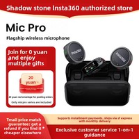 Microphone sans fil Insta360 Mic Pro avec connecteur Type-C, à clipser sur col, pour diffusion vidéo en direct et réduction du bruit