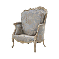 Canapé simple vintage français antique, style royal, en tissu jacquard, design en bois massif, pour salon/chambre, élégant ensemble de canapés