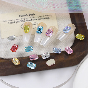 אבני חן אקולוגיות תלת-ממדיות שטוחות בתחתית, בצורת מתומן, לקישוט ציפורניים, זכוכית/קריסטל, 8*<span class=keywords><strong>5</strong></span>.<span class=keywords><strong>5</strong></span> מ\\\"מ, ללא הדבקה בחום - Product Image 4