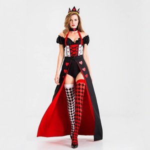 Completi da Donna, <span class=keywords><strong>Abbigliamento</strong></span> da Festa, Costume di Halloween per Bambini Regina Rossa con Cuore, Costume da Corte della Regina Rossa COS per Famiglia - Product Image 2