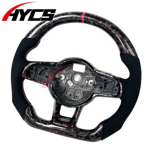 Volant personnalisé en fibre de carbone forgée rose de haute qualité pour Volkswagen VW <span class=keywords><strong>Golf</strong></span> <span class=keywords><strong>7</strong></span> <span class=keywords><strong>R</strong></span> Golf7 Mk7 7R GTI <span class=keywords><strong>TSI</strong></span> DSG Sporty - Product Image 2