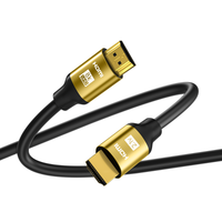 Câble HDMI HD mâle à mâle 8K 60hzhdmi câble or PVC moniteur OPP sac Stock HDTV moniteur Pc ordinateur nu cuivre tresse 50 pièces YL-H030